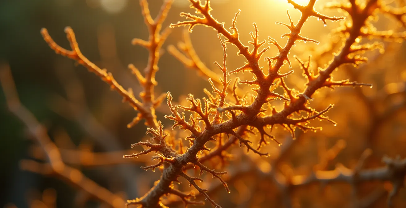 Close-up macro shot of interconnected neural-like patterns representing cognitive pathway formation through cultural exposure